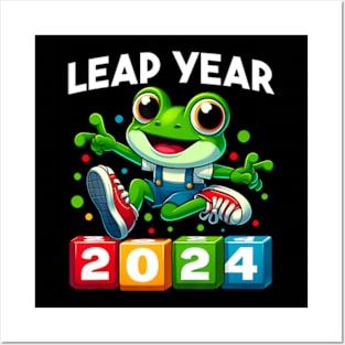 Funny Frog Leap Year 2024 February 29th Leap Day Birthday Posters and Art